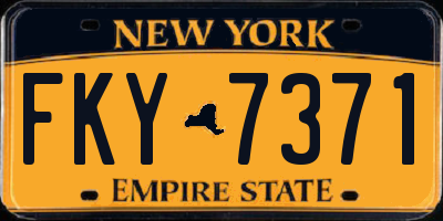 NY license plate FKY7371