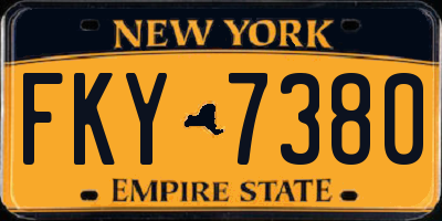 NY license plate FKY7380