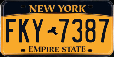 NY license plate FKY7387