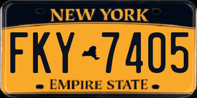 NY license plate FKY7405