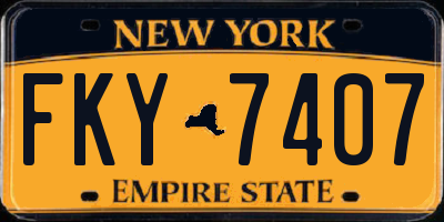 NY license plate FKY7407