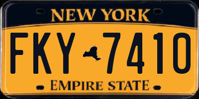 NY license plate FKY7410