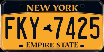 NY license plate FKY7425