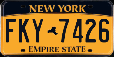 NY license plate FKY7426