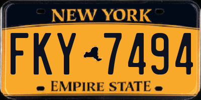 NY license plate FKY7494