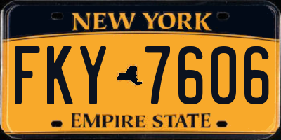 NY license plate FKY7606