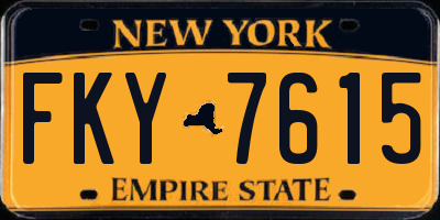NY license plate FKY7615