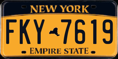 NY license plate FKY7619