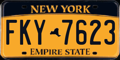 NY license plate FKY7623