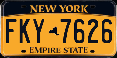NY license plate FKY7626