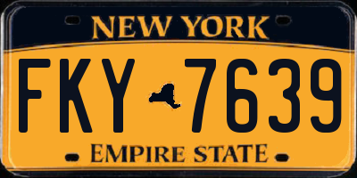 NY license plate FKY7639