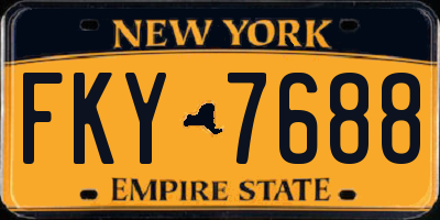 NY license plate FKY7688