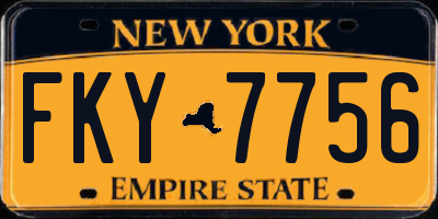 NY license plate FKY7756
