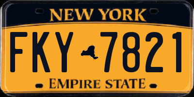 NY license plate FKY7821