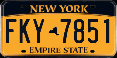 NY license plate FKY7851