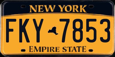 NY license plate FKY7853