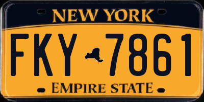 NY license plate FKY7861