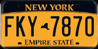 NY license plate FKY7870