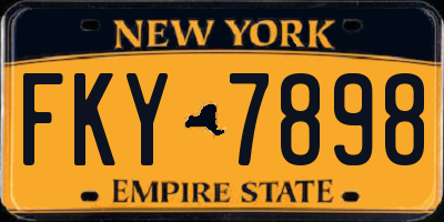 NY license plate FKY7898