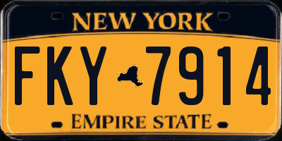NY license plate FKY7914