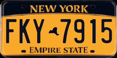 NY license plate FKY7915