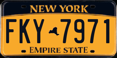 NY license plate FKY7971