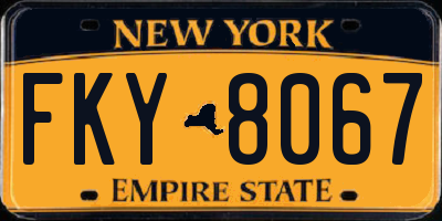 NY license plate FKY8067