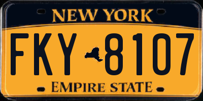 NY license plate FKY8107