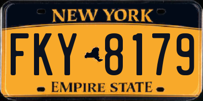NY license plate FKY8179