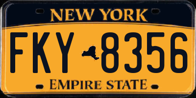 NY license plate FKY8356