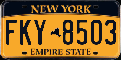 NY license plate FKY8503