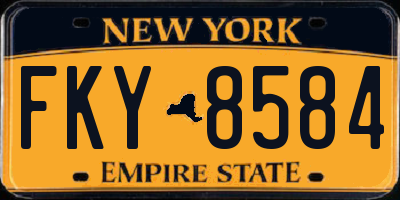 NY license plate FKY8584