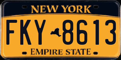 NY license plate FKY8613