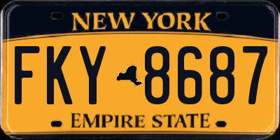 NY license plate FKY8687