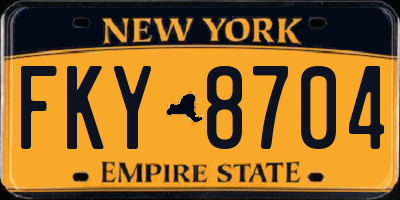 NY license plate FKY8704