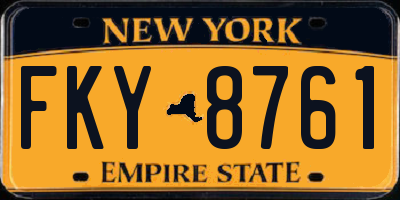 NY license plate FKY8761