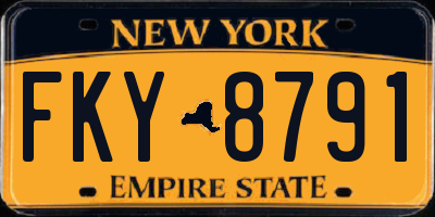 NY license plate FKY8791