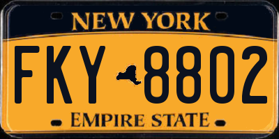 NY license plate FKY8802