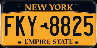 NY license plate FKY8825