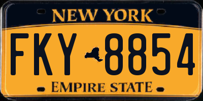 NY license plate FKY8854