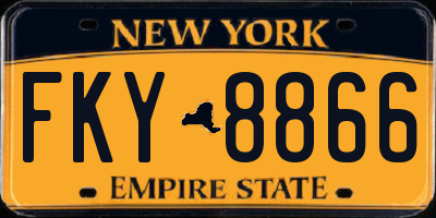 NY license plate FKY8866