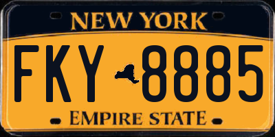 NY license plate FKY8885