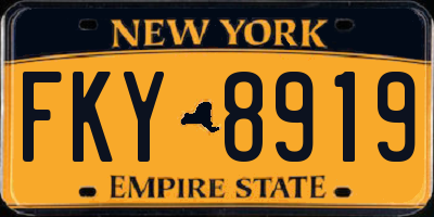 NY license plate FKY8919