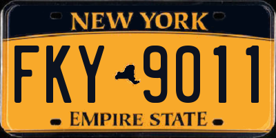 NY license plate FKY9011