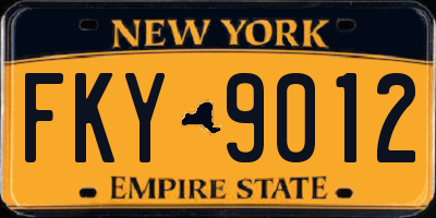 NY license plate FKY9012