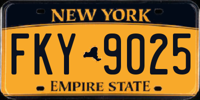 NY license plate FKY9025