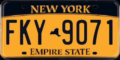 NY license plate FKY9071