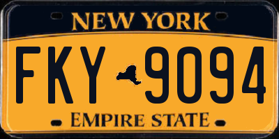 NY license plate FKY9094