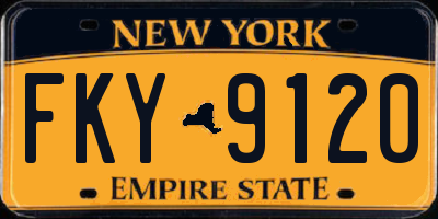 NY license plate FKY9120