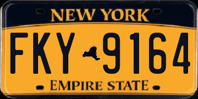 NY license plate FKY9164